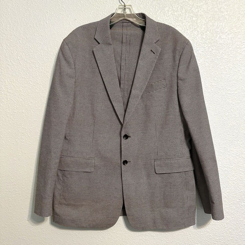 Charles Tyrwhitt Blazer Mens Size 44 R Slim Fit Sports Coat Brown Check